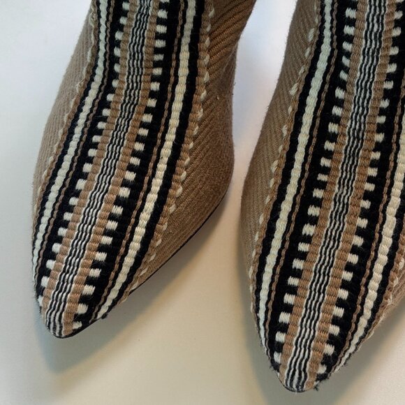 Amambaih INMA Spain Woven Ankle Boots 37 Sculptural Heel Boho - Picture 3 of 7